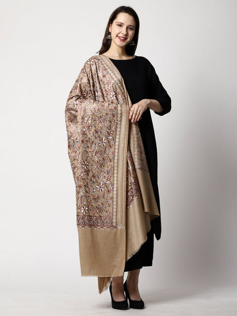 Women's Aari Embroidery Wool Shawl